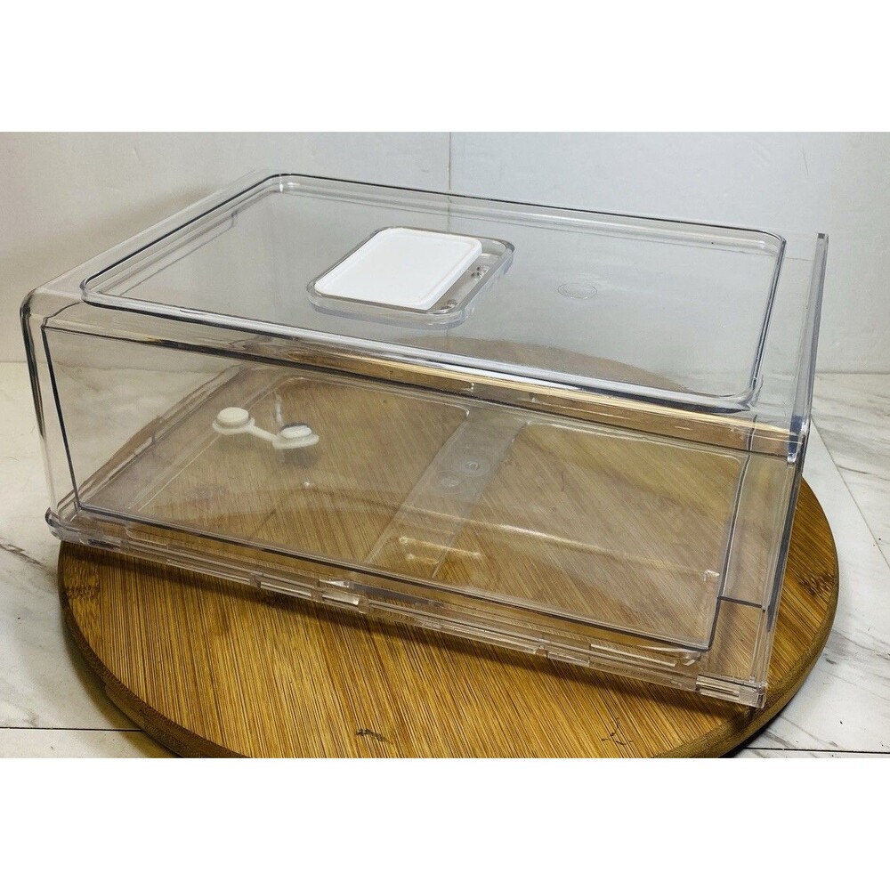 Clear Plastic Refrigerator Organizer Storage Drawer Bin 11.5”x8”x4.5” New
